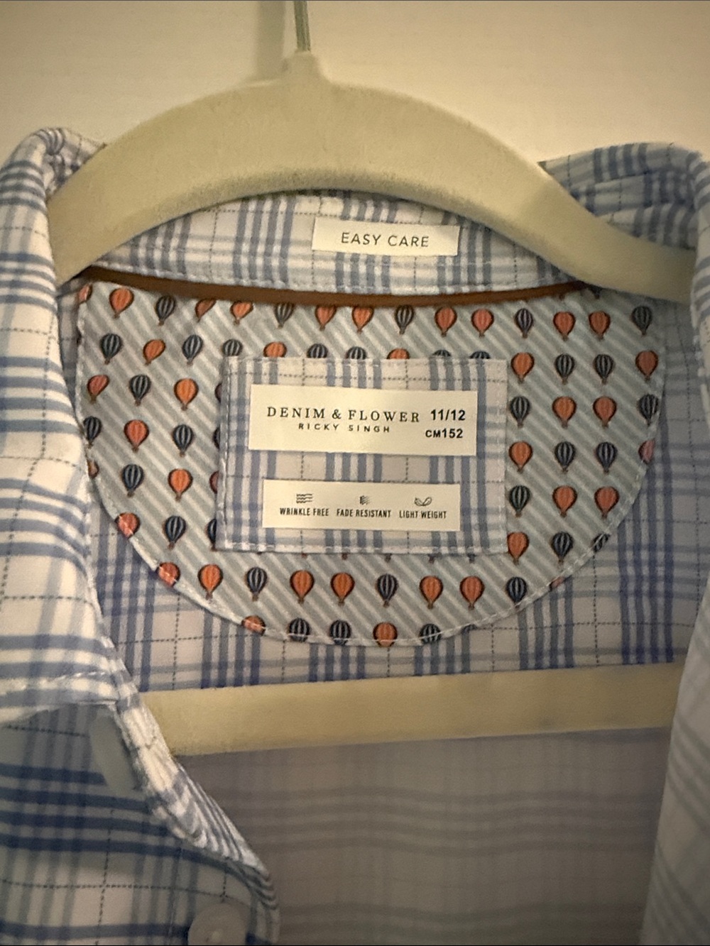 Denim & Flower Men's Blue and White Plaid Dress Shirt